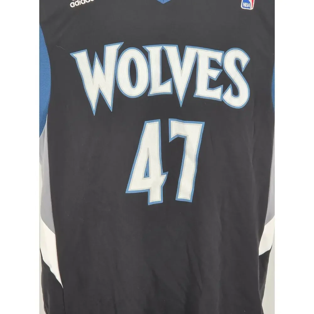 Adidas Minnesota Timberwolves Andrei Kirilenko Jersey Black Mens Size Small #47